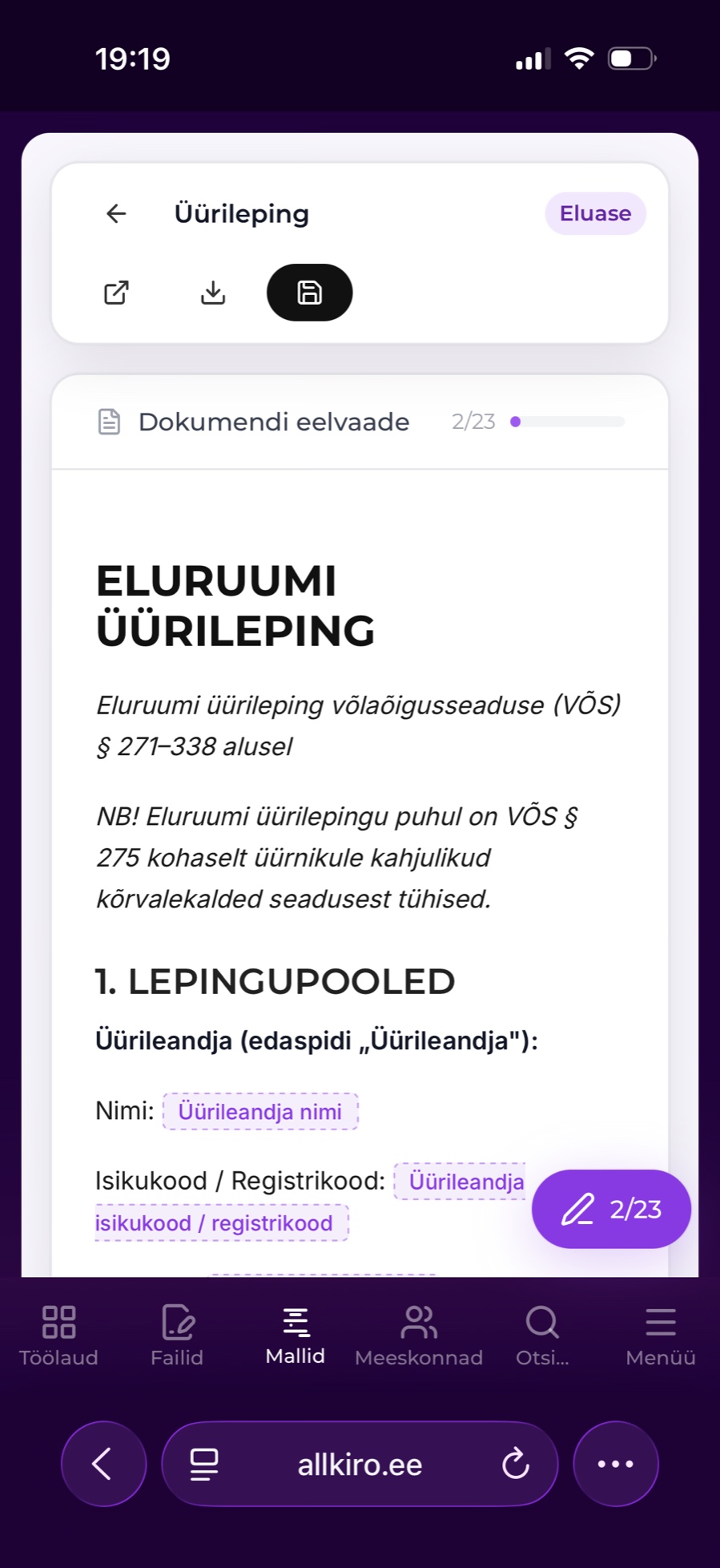 Dokumendimallid